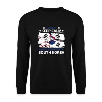 Staying calm and supporting South Korea - Unisex Sweatshirt - black - Front - Alina (178cm) & Michal (187cm)