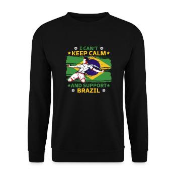 rester calme et soutenir le Brésil - Sweat-shirt Unisexe - noir - Devant - Alina (178cm) & Michal (187cm)