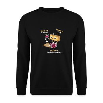 vin comté saucisson - Sweat-shirt Unisexe - noir - Devant - Alina (178cm) & Michal (187cm)