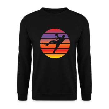Handballverein Handball Handballer Handballspieler - Unisex Pullover - Schwarz - Vorne - Alina (178cm) & Michal (187cm)