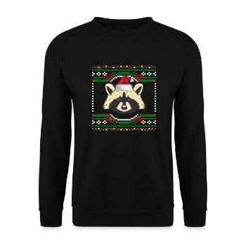 Trash Panda Ugly Sweater - Unisex Pullover - Schwarz - Vorne - Alina (178cm) & Michal (187cm)