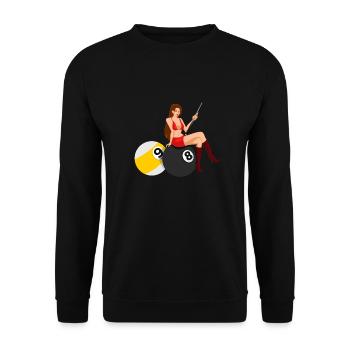 Snooker Pool Billiards - Unisex Sweatshirt - black - Front - Alina (178cm) & Michal (187cm)
