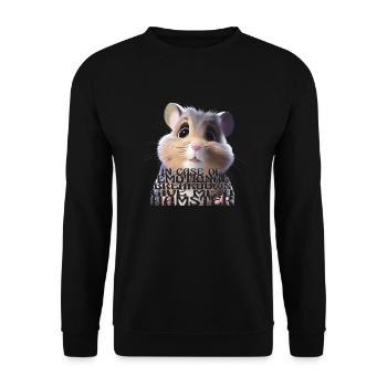 Mignon Hamster Anime style comique avec dire - Sweat-shirt Unisexe - noir - Devant - Alina (178cm) & Michal (187cm)