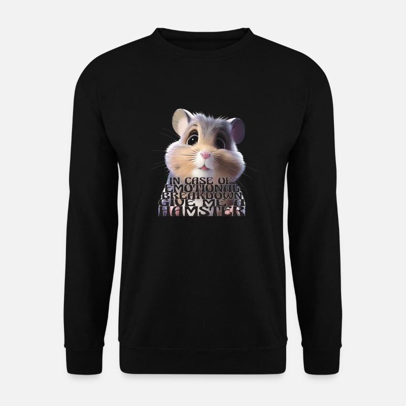 Süßer Hamster Anime Comic stil mit Spruch - Unisex Pullover - Schwarz