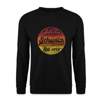 Schwiiz Vintage 1848 - Unisex Pullover - Schwarz - Vorne - Alina (178cm) & Michal (187cm)