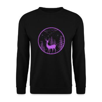 Frohe Weihnachten Weihnachten Weihnachten Urlaub Winter Santa Nordic - Unisex Pullover - Schwarz - Vorne - Alina (178cm) & Michal (187cm)