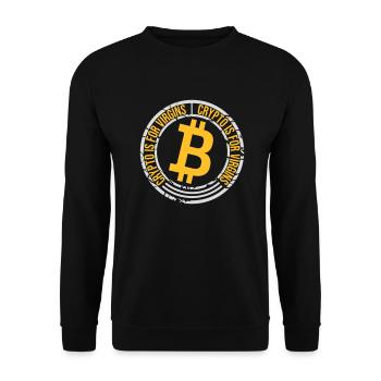 crypto is for virgins - Unisex Sweatshirt - black - Front - Alina (178cm) & Michal (187cm)