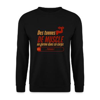 Des tonnes de muscle en germe dans ce corps - Sweat-shirt Unisexe - noir - Devant - Alina (178cm) & Michal (187cm)