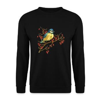 Colorful bird - Unisex Sweatshirt - black - Front - Alina (178cm) & Michal (187cm)