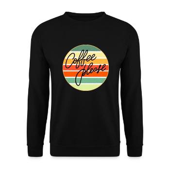 Coffee Please Retro Sunset - Unisex Sweatshirt - black - Front - Alina (178cm) & Michal (187cm)