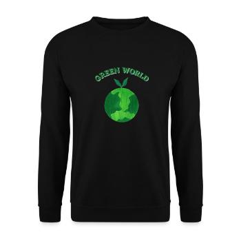 GREEN WORLD - Sweat-shirt Unisexe - noir - Devant - Alina (178cm) & Michal (187cm)