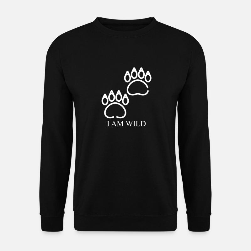 I am Wild - Bär Fußabdruck - Unisex Pullover - Schwarz