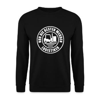 Logistiker - Unisex Pullover - Schwarz - Vorne - Alina (178cm) & Michal (187cm)