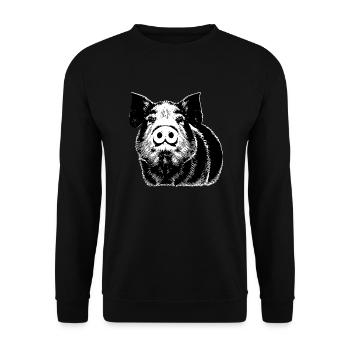 pig sweet pigs pigs animal animals 2 - Unisex Sweatshirt - black - Front - Alina (178cm) & Michal (187cm)