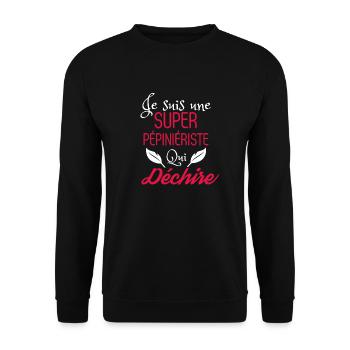 Super pépiniériste qui déchire - Sweat-shirt Unisexe - noir - Devant - Alina (178cm) & Michal (187cm)