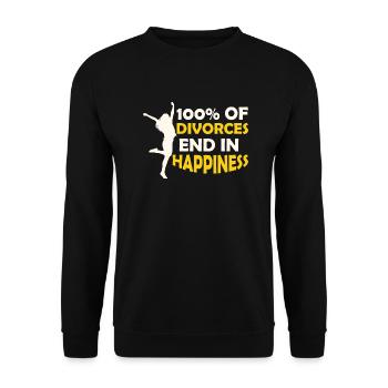 100% Of Divorces End In Happiness Divorcee Women - Unisex Sweatshirt - black - Front - Alina (178cm) & Michal (187cm)