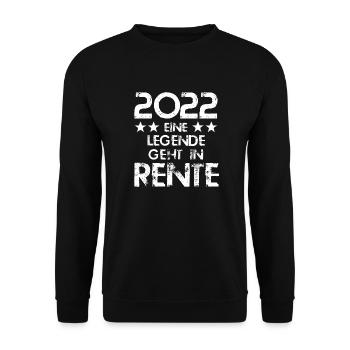 2022 eine Legende geht in Rente - Unisex Pullover - Schwarz - Vorne - Alina (178cm) & Michal (187cm)
