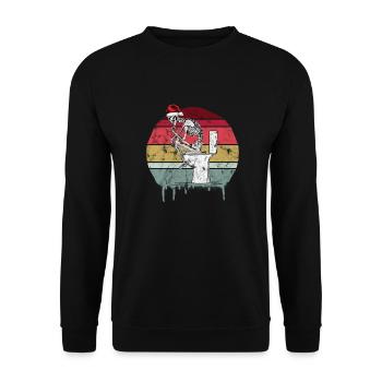 Christmas Retro Skeleton - Unisex Sweatshirt - black - Front - Alina (178cm) & Michal (187cm)