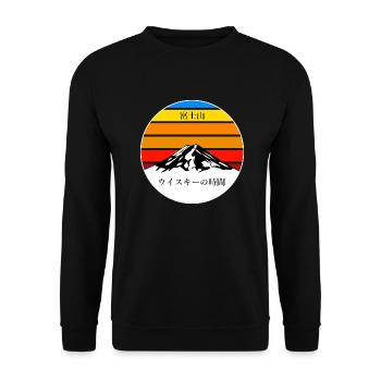Mt Fuji-Zeit für Whisky - Unisex Pullover - Schwarz - Vorne - Alina (178cm) & Michal (187cm)