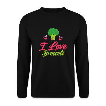 I Love Broccoli Broccolies Vegetable - Unisex Sweatshirt - black - Front - Alina (178cm) & Michal (187cm)