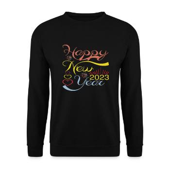 Happy New Year 2023 - Unisex Pullover - Schwarz - Vorne - Alina (178cm) & Michal (187cm)