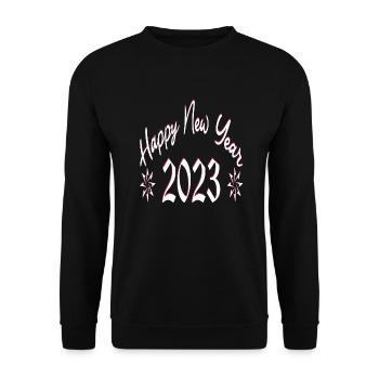Happy New Year 2023 - Unisex Pullover - Schwarz - Vorne - Alina (178cm) & Michal (187cm)