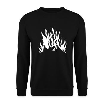 Lagerfeuer Camping Natur Wald Feuer Vektor 6 - Unisex Pullover - Schwarz - Vorne - Alina (178cm) & Michal (187cm)