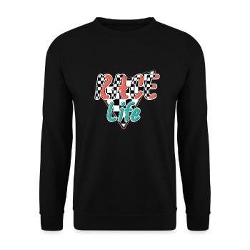 Race Life - Unisex Sweatshirt - black - Front - Alina (178cm) & Michal (187cm)