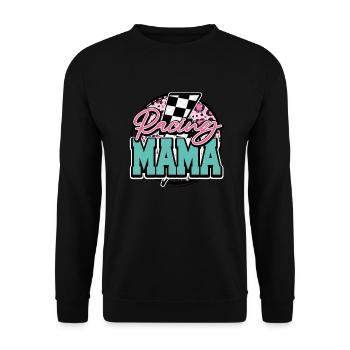 Racing Mama - Unisex Pullover - Schwarz - Vorne - Alina (178cm) & Michal (187cm)