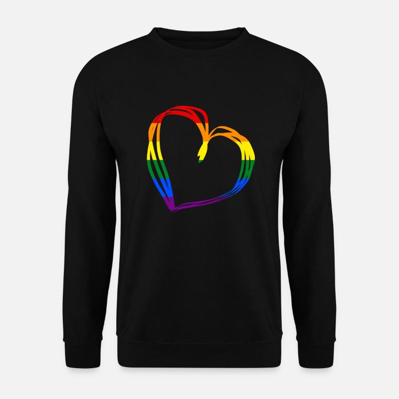 LGBTQ Pride Flag LOVE Lesbian heart - Unisex Pullover - Schwarz