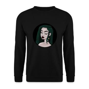 Femme aux cheveux verts - Sweat-shirt Unisexe - noir - Devant - Alina (178cm) & Michal (187cm)