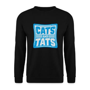 cats and tats Zitat - Unisex Pullover - Schwarz - Vorne - Alina (178cm) & Michal (187cm)