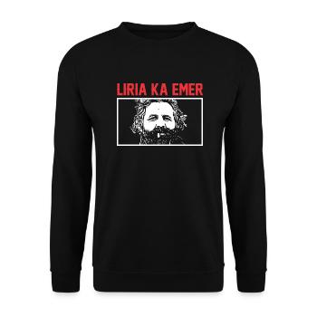 Kosovo. Albania. Freedom has a name. - Unisex Sweatshirt - black - Front - Alina (178cm) & Michal (187cm)