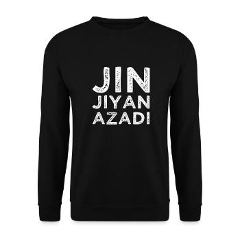 Jin Jiyan Azadi - Women Life Freedom - Mahsa Amini - Unisex Sweatshirt - black - Front - Alina (178cm) & Michal (187cm)