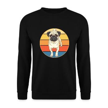 French Bulldog Dog Breed Vintage Retro Sunset - Unisex Sweatshirt - black - Front - Alina (178cm) & Michal (187cm)