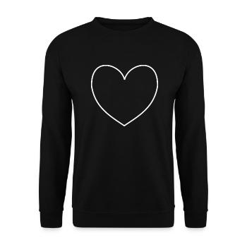 Herz - Unisex Pullover - Schwarz - Vorne - Alina (178cm) & Michal (187cm)