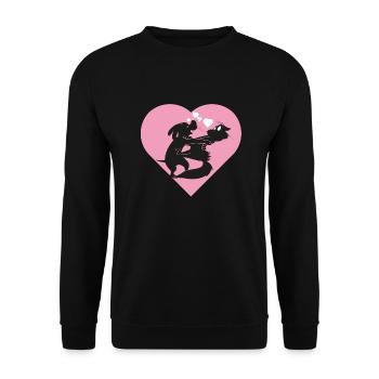 as a dog and cat - Unisex Sweatshirt - black - Front - Alina (178cm) & Michal (187cm)