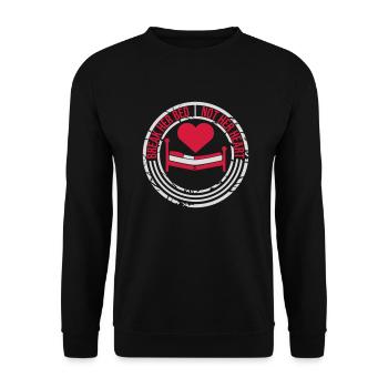break her bed Zitat - Unisex Pullover - Schwarz - Vorne - Alina (178cm) & Michal (187cm)