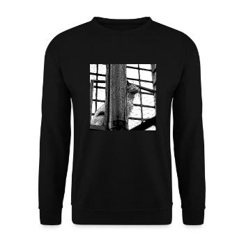The cat on the roof - Unisex Sweatshirt - black - Front - Alina (178cm) & Michal (187cm)
