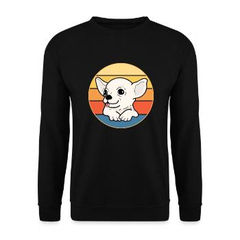 Mignon Chihuahua Dog Breed Vintage Retro Sunset - Sweat-shirt Unisexe - noir - Devant - Alina (178cm) & Michal (187cm)