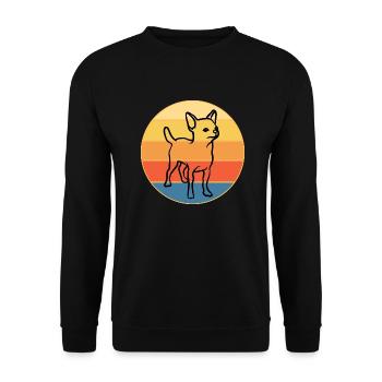 Mignon Chihuahua Dog Breed Vintage Retro Sunset - Sweat-shirt Unisexe - noir - Devant - Alina (178cm) & Michal (187cm)