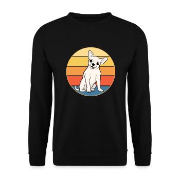 Mignon Chihuahua Dog Breed Vintage Retro Sunset - Sweat-shirt Unisexe - noir - Devant - Alina (178cm) & Michal (187cm)