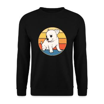 Mignon Chihuahua Dog Breed Vintage Retro Sunset - Sweat-shirt Unisexe - noir - Devant - Alina (178cm) & Michal (187cm)