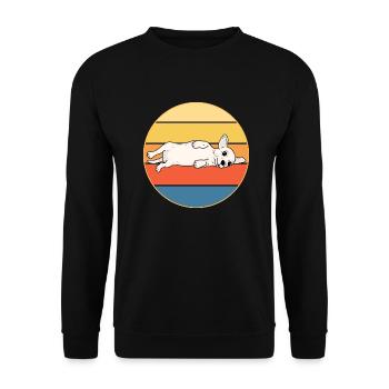 Mignon Chihuahua Dog Breed Vintage Retro Sunset - Sweat-shirt Unisexe - noir - Devant - Alina (178cm) & Michal (187cm)