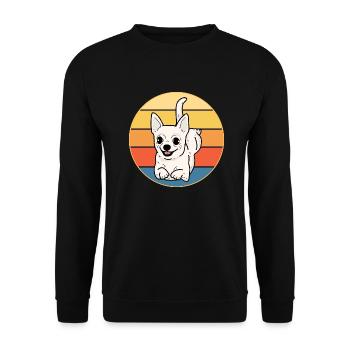 Mignon Chihuahua Dog Breed Vintage Retro Sunset - Sweat-shirt Unisexe - noir - Devant - Alina (178cm) & Michal (187cm)