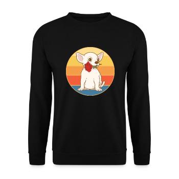Mignon Chihuahua Dog Breed Vintage Retro Sunset - Sweat-shirt Unisexe - noir - Devant - Alina (178cm) & Michal (187cm)