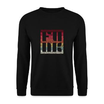 Funk Musik Retro - Unisex Pullover - Schwarz - Vorne - Alina (178cm) & Michal (187cm)