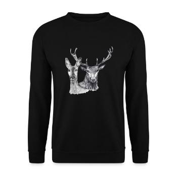 Deer and doe - Unisex Sweatshirt - black - Front - Alina (178cm) & Michal (187cm)