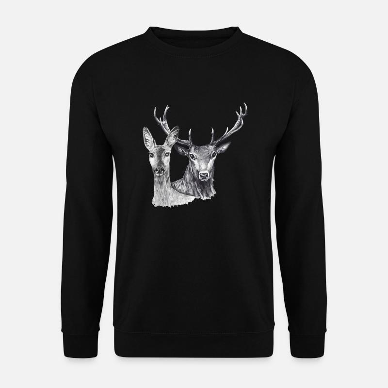 Hirsche und Rehe - Unisex Pullover - Schwarz