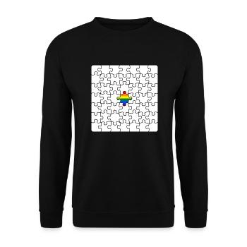 LGBTQ Puzzle Rainbow Flag Puzzle Piece LGBT - Unisex Sweatshirt - black - Front - Alina (178cm) & Michal (187cm)
